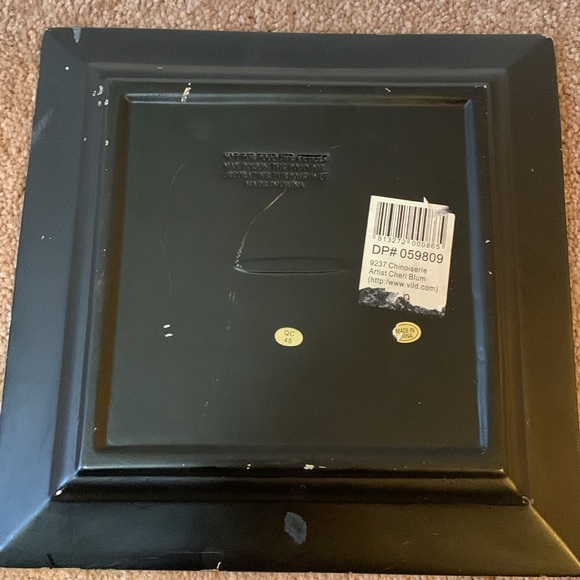 Cheri Bloom Floral Art 10 Inch Square Heavy Decorative Plate - Picture 5 of 5